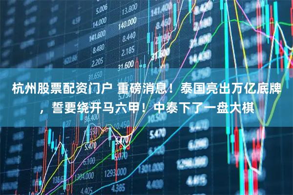 杭州股票配资门户 重磅消息！泰国亮出万亿底牌，誓要绕开马六甲！中泰下了一盘大棋